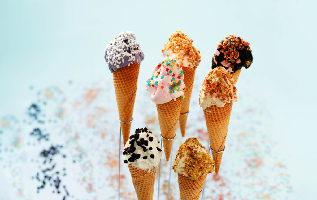 Korneti različnih sladoledov